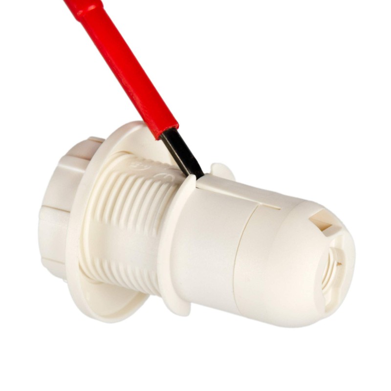 E14 lamp holder (PBT), threaded socket (short version) with mounting
