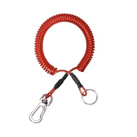 Mini Skater 1Pcs Fishing Coil Lanyard Retractable Plastic Safe Rope Steel Wire Inside Pole Fish Securing Tools for Fishing Pliers, Kayak, Surfing, Boating and Wading (Red)