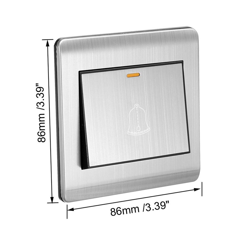 sourcing map Doorbell Push Button Switch Silver Tone Button AC