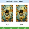 Spring Summer Bee Sunflower Floral Garden Flag 12x18 Inch Double