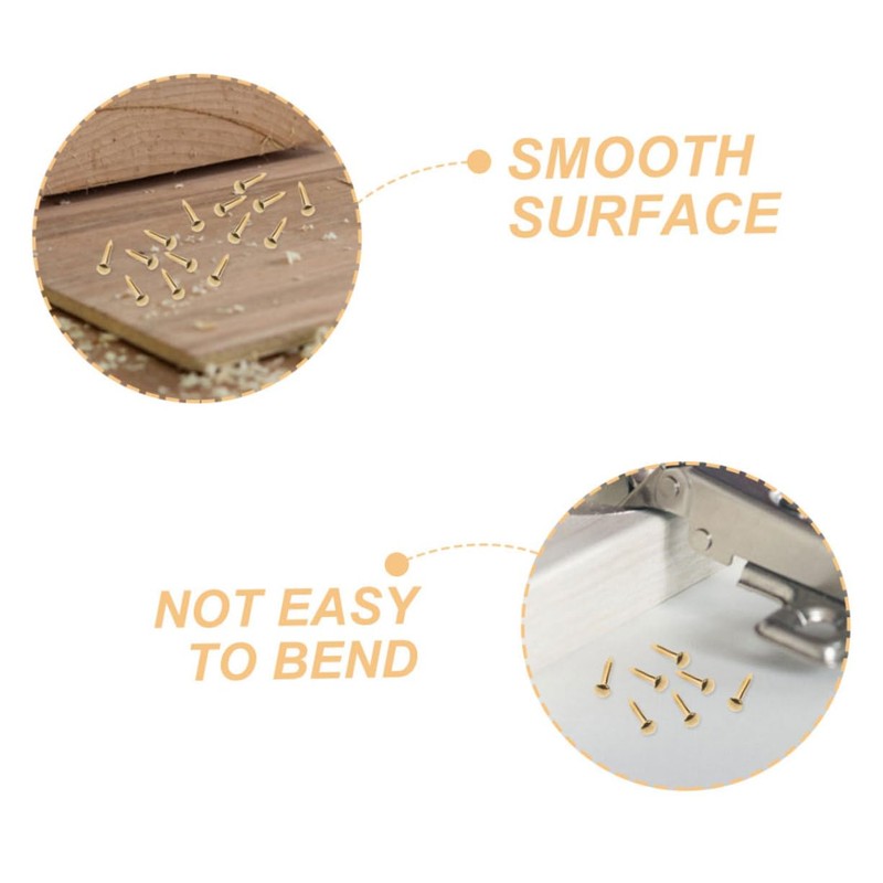 LALAFINA 100pcs Copper Round Head Furniture Nails Sharp Copper Nails