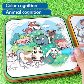 Water Painting Books for Toddlers, Mess-Free Coloring Books with Animal Cartoon - Educational Art Gifts, Travel Toys for KidsColor: Green