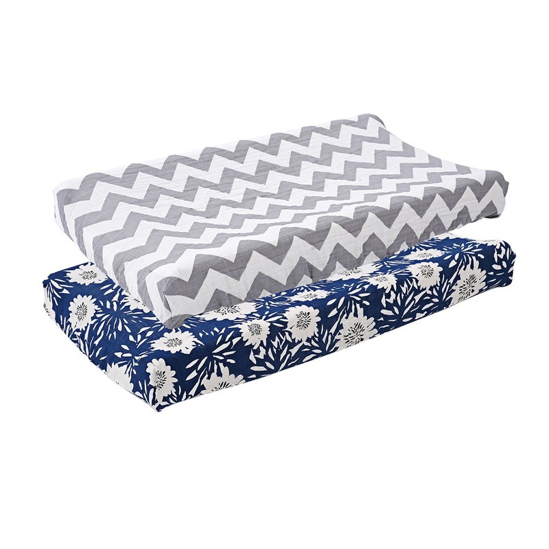 2Pcs Baby Crib Sheets Cotton Yarn Detachable Print Fitted Crib