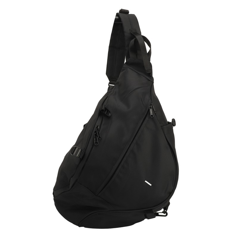 Large Black Sling Bag Waterproof Sling Backpack Oxford Fabric Outdoor