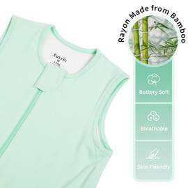 EasyFi Rayon Made From Bamboo Sleep Sack 12-24 Months 1.0 Tog Ultra Soft Toddler Sleep Sack 1t-2t with Feet 2-Way Zipper Unisex Baby Sleeping Bag with Legs Baby Wearable Blanket (2 Pack)-Green & Gray
