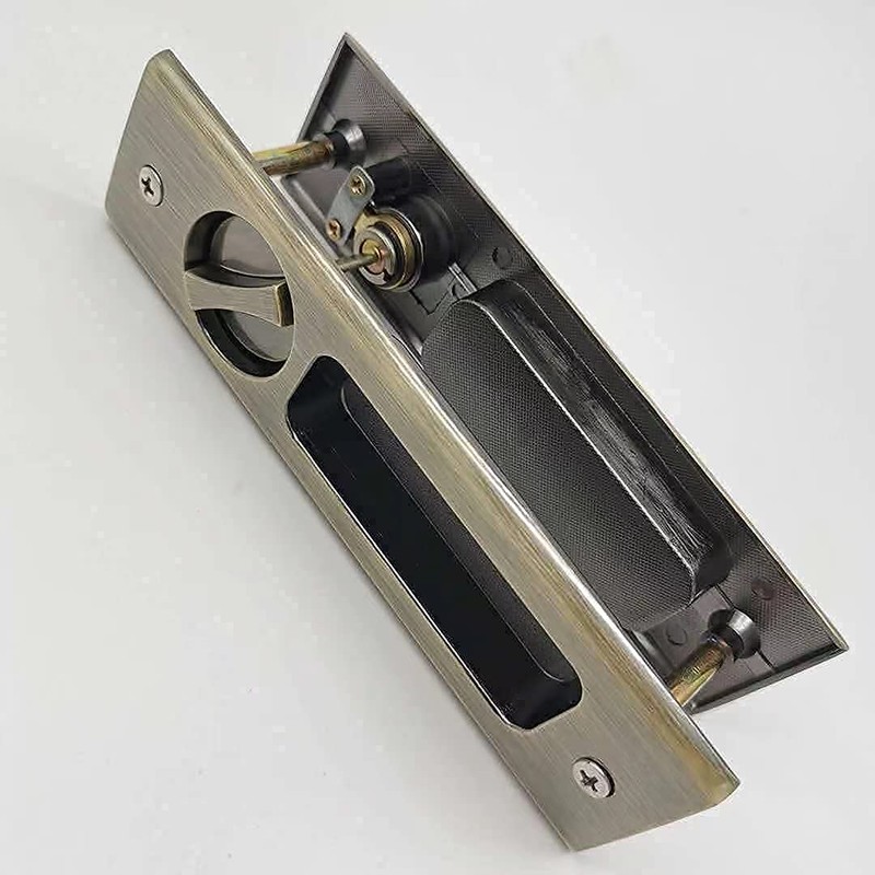 Hoconnie 6.3” Keyed Pocket Door Hardware Invisible Door Lock Barn