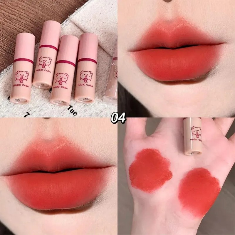 Set De Esmaltes De Labios Mini Bear, 4 Unidades, Pintalabios