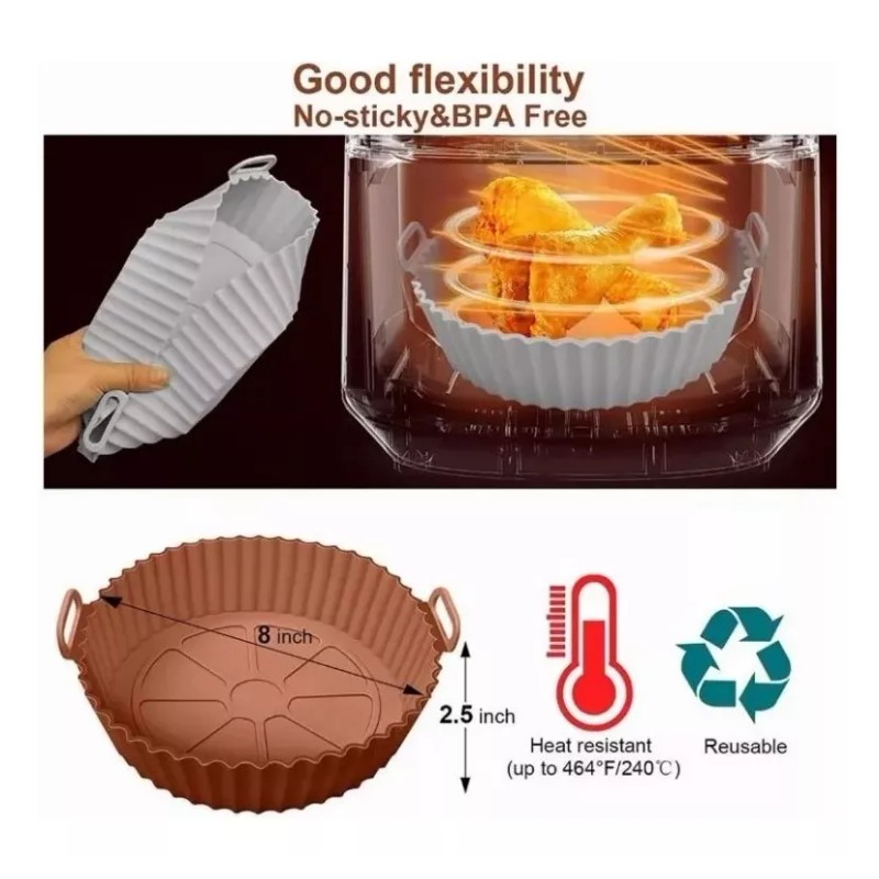 KFMX Molde Silicon Freidora Aire Circular Reutilizable 1 Pieza