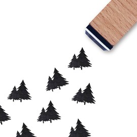 Trees Rubber Stamp, 3/5 Inch Small Mini Christmas Stamp for Scrapbooking Card Making Planner