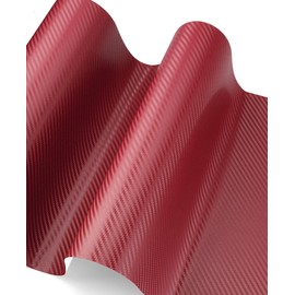 NewL 3D Deep Red Carbon Fiber Vinyl Film with Bubble Free Film + Free Application Tool 30cm x 152cm