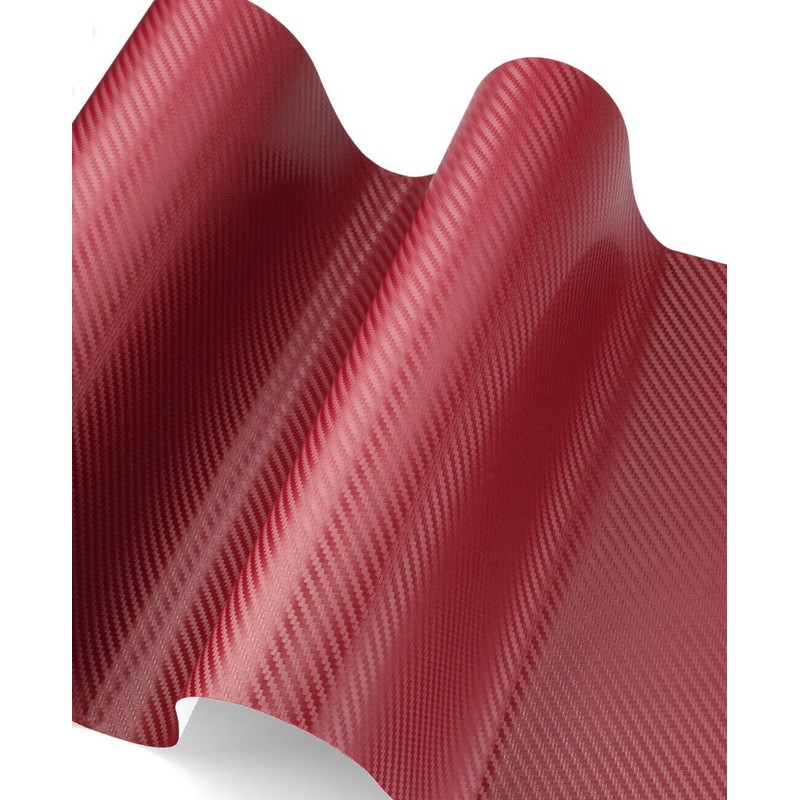 NewL 3D Deep Red Carbon Fiber Vinyl Film with Bubble