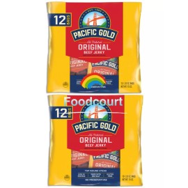 Pacific Gold 2 Packs Pacific Gold Original Beef Jerky Multi Pack 12 ct 15 oz Each Pack