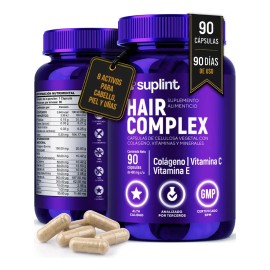 SUPLINT - Vitaminas Para Cabello Mujer Con Biotina Y Colágeno 90 Cápsulas - 325 g - Top Quality