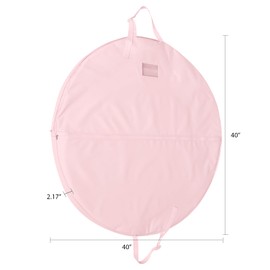 Kntiwiwo 40 Inch Girls Tutu Garment Bag for Hanging Clothes, Ballet Costume Dance Bag Costume Garment Bags for Dancers with Handle Strap for Storage and Travel (Pink)