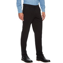 GBOY STUDIO Men's 4-Way Stretch Straight Fit Flat Front Dress Pants Casual Pants Elastic Waist Chinos Pants(Black,44W×32L)