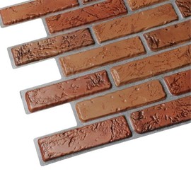 3D PVC Wall Panels, Ceiling Panels, Brick Look Panels, 1 Panel - 0.5 m², Wall Decoration, Wall Cladding, Waterproof, Natural Brick