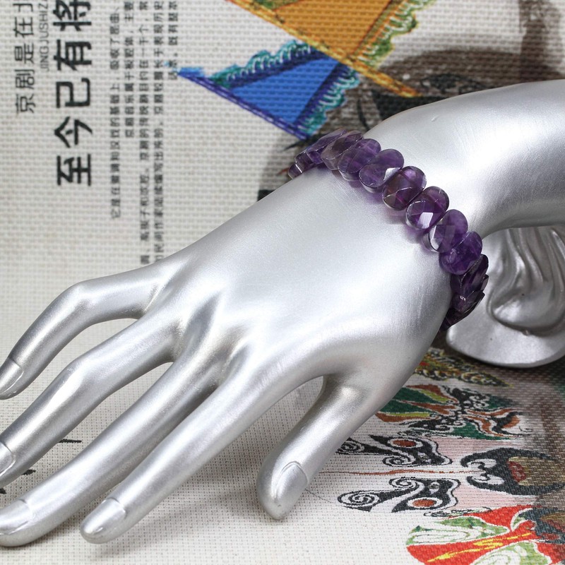 Keleny 14mm Dark Purple Amethyst Crystal Faceted Oval Beads Quartzite