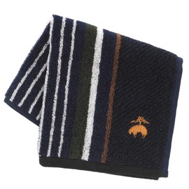 Brooks Brothers 125055-0014-03 Towel Handkerchief, Twill Style, Striped (Navy), Gentlemen, Hand Towel, Approx. 9.8 inches (25 cm)