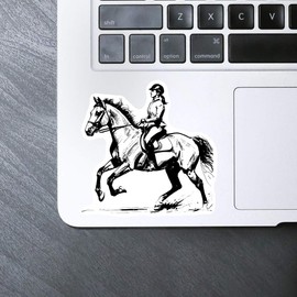 Medium 100mm 'Horseback Riding Woman' Permanent Sticker Decal for Cars/Windows/Bins/Walls etc (DW00111513)