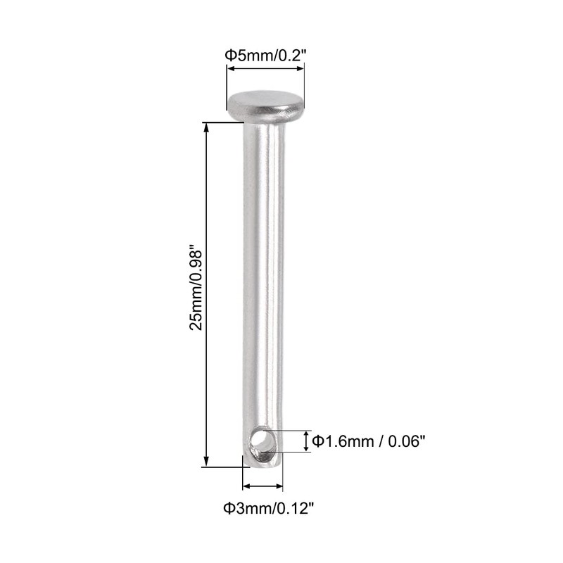 sourcing map Fork Bolts Single Hole Flat Head 304 Stainless