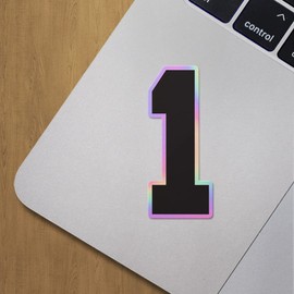 Holographic Decal Stickers of Number 1 Silhouette Premium Waterproof Vinyl Decal Stickers for Laptop Phone Accessory Helmet Car Window Mug Tuber Cup Door Wall Decoration ANDVER301144bHO