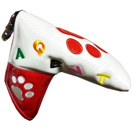Golf Paws Pitch Putter Cover Magnetic Putter Cover (White/Red)