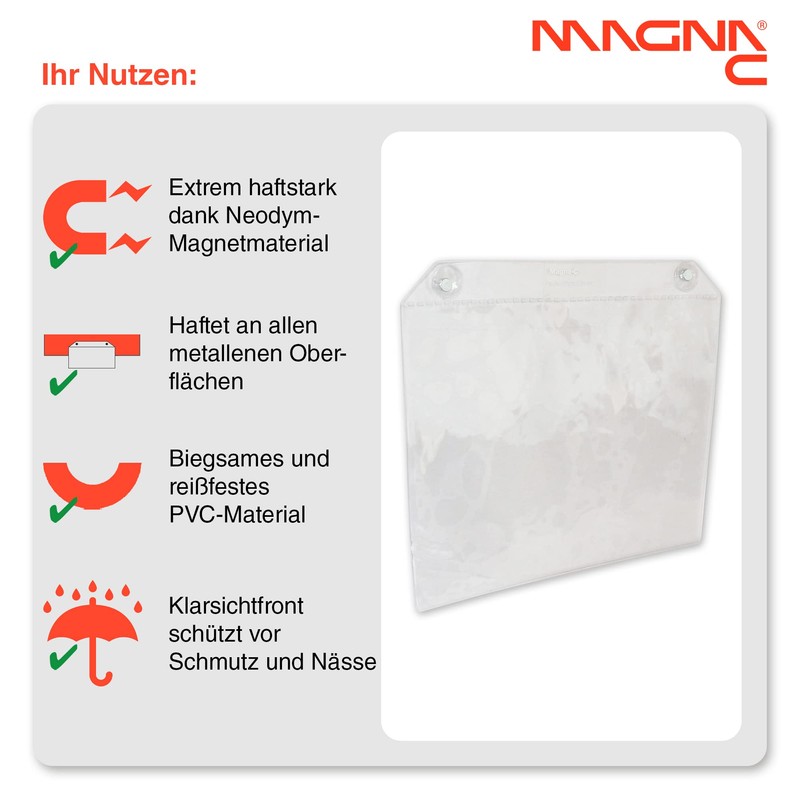 Magna-C Magnetic Case with Strong Neodymium Magnets | Transparent Document