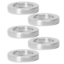 kaihuiyyyt 5Pcs M10 Aluminum Spacers, Metal Spacer Aluminum Round 10.2mm ID x 16mm OD x 2.5mm L Thickness Screw Standoff for M10 Screw Bolts Silver