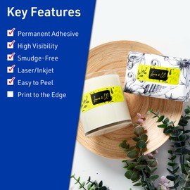 Avery Printable Rectangle Labels with Sure Feed Technology, 2" x 2-5/8", Neon Yellow Labels, Laser/Inkjet, 300 Total, Great for Mailing Labels and Pricing Labels