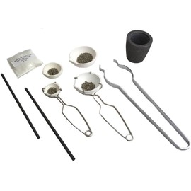 Jewelry Smelting Gold Silver Set Kit Ceramic Foundry Crucible Tongs Flux 17A