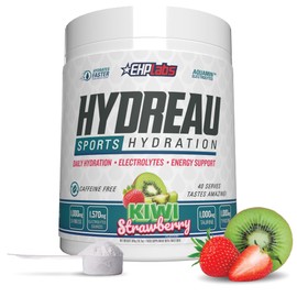 EHP Labs Hydreau Electrolytes Powder No Sugar - Hydration Powder for Endurance & Energy - Electrolyte Powder for Men & Women - Sugar Free Electrolytes - Kiwi Strawberry (40 Serves)