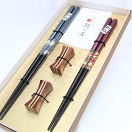 Young Narrow Coating Washi Tachiku Couple Chopsticks, Chopsticks Rest, Celebration, Wedding Gift, Gift Set