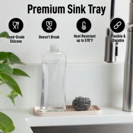 Zulay (9x3.5) Silicone Sponge Holder for Kitchen Sink - Flexible Multipurpose Soap Tray - Sink Organizer for Kitchen, Bathroom, Makeup, Trinkets & More (Ivory)