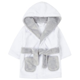 Metzuyan WS-AW22 Baby Boys Baby Girls Unisex White Dressing Gown Hooded Bath Robe 12-18 Months