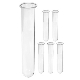 OSALADI Set di 6 vasi da fiori di provetta in vetro trasparente, 2,5 x 3 x 15 cm, per propagazione idroponica, decorazione casa e ufficio, tubi d'acqua per fiori e piante