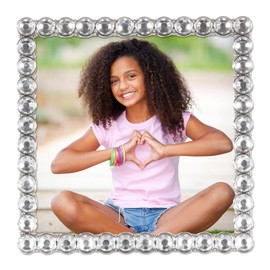 10 x 10 cm, silver metal frame - clear brilliance