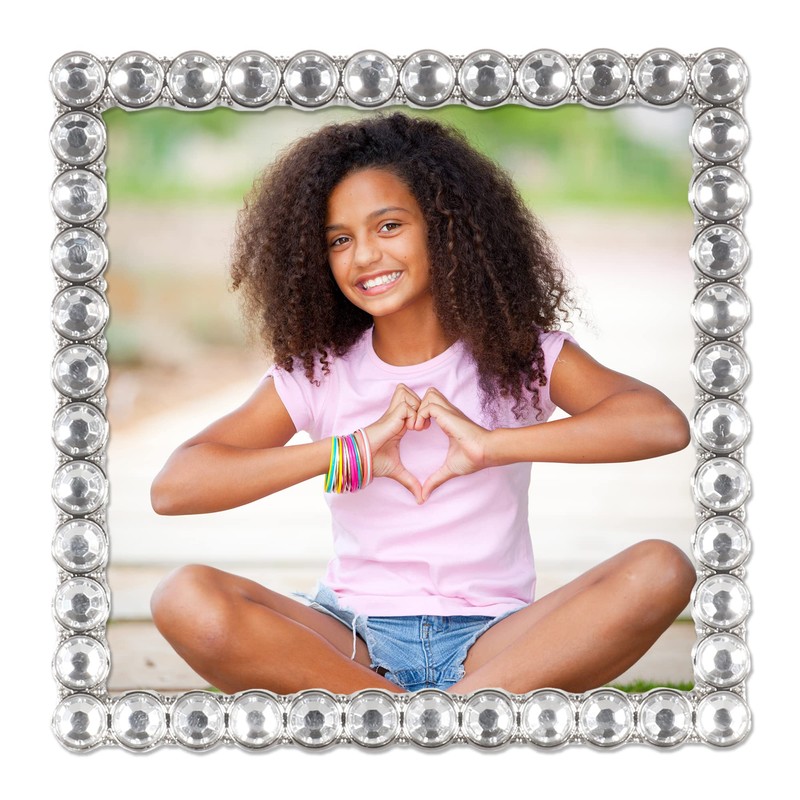 10 x 10 cm, silver metal frame - clear brilliance