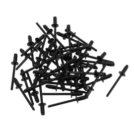 TUCKBOLD Dome Head Large Flange Blind Rivets Black 50 Pcs 4mm Grip Diameter 6mm Grip Length 8mm Flange Diameter Stainless Steel