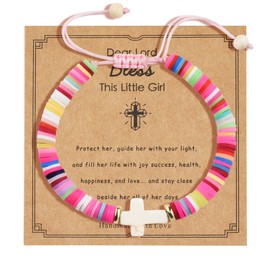 QianSiLi First Communion Baptism Gifts Cross Bracelet for Women Christian Catholic Religious Bracelet Confirmation Birthday Christmas Easter Gifts for Teen Daughter Granddaughter Sister Niece