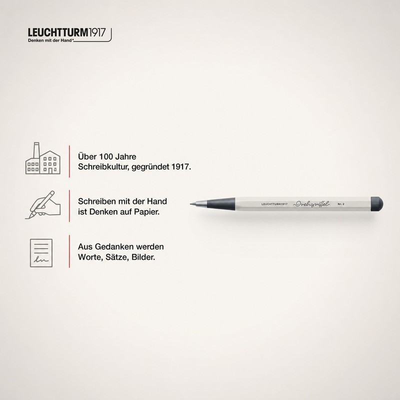 Leuchtturm1917 Rotary Pencil No. 2 Mechanical Pencil, 0.7 mm, Light