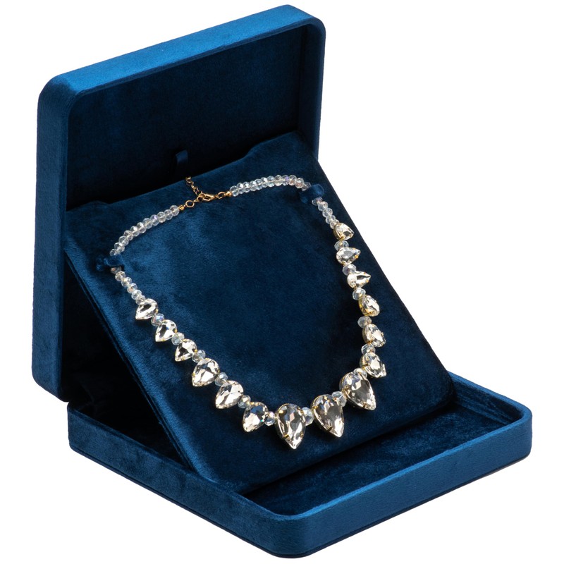 Akangbox Large Velvet Necklace Box for Chunky Necklaces & Pearl