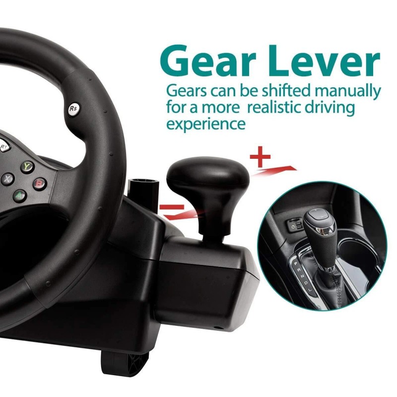 DOYO Pro Universal Vibration Gaming Steering Wheel with Pedals 270°