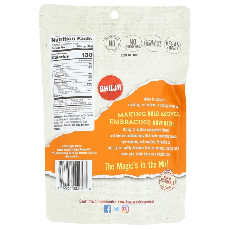 Bhuja Crunchy Seasoned Peas 7 oz each (3 Items Per