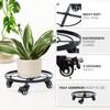 Idzo Round Heavy Duty Plant Caddy with Wheels, Cast Iron