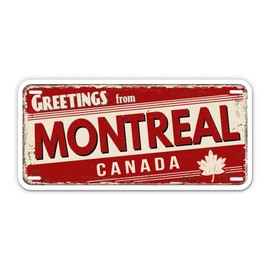 Squiddy Greetings from Montreal Canada - Vinyl Sticker Decal for Phone, Laptop, Water Bottle (4" Wide)