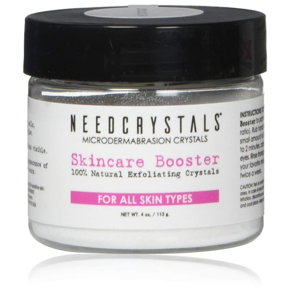 NeedCrystals Microdermabrasion Crystals 4 oz. / 113 gr. DIY Face Scrub. Natural Facial Exfoliator for Dull or Dry Skin Improves Acne Scars, Blackheads, Pore Size, Wrinkles, Blemishes & Skin Texture