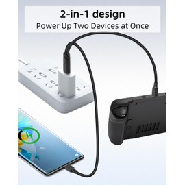 YANBORONSN 2 in 1 Multi USB C Stecker auf Micro USB & Mini 5P Stecker Y Splitter Kurzes Ladekabel-Keine Datenübertragung (2 Pack)