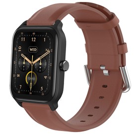 Compatible for TOOBUR Smart Watch Band, Lamshaw Soft Classic Genuine Leather Replacement Strap Watchband Compatible for TOOBUR IDW13 1.8" Smart Watch/TEMINICE IDW13 1.8" Smart Watch/VRPEFIT IDW13 1.8"