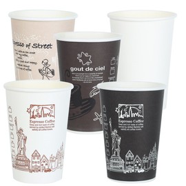 100 13oz 385ml takeout cups, 100 paper hot cups, black cup lids / 13온스 385ml 테이크아웃컵 100개 종이컵 핫컵, 컵뚜껑 블랙 100개