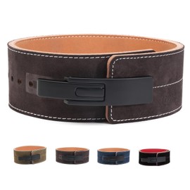 TOUGERJOY 10MM Weight Power Lifting Leather Lever Pro Belt Gym Training Black-Weightlifting Belt for Men and Women – Support Back and Core During Heavy Powerlifting Deadlifts and Squats